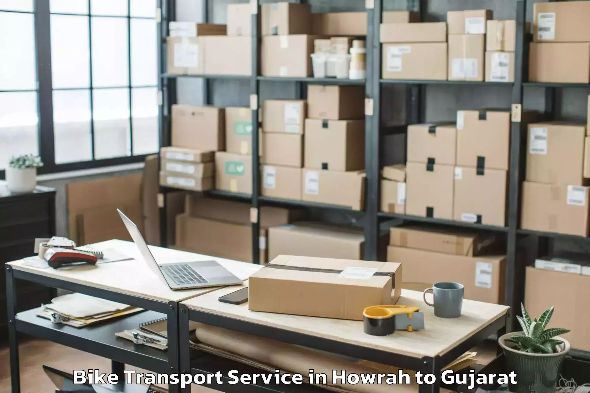 Howrah to Ahmedabad Airport Amd Bike Transport Booking